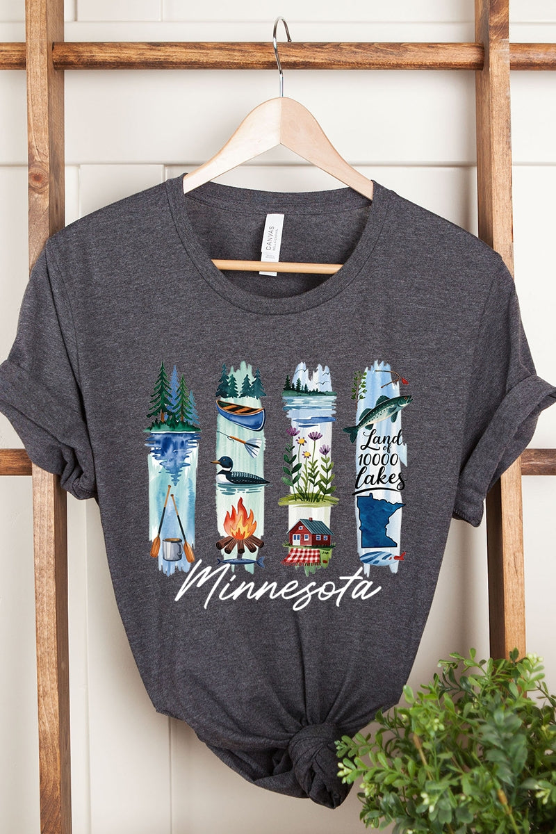 US3001-E3061MN Minnesota State Brushstroke Graphic Tee $12.5