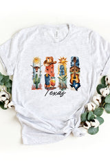 US3001-E3061TX Texas State Brushstroke Graphic Tee $12.5