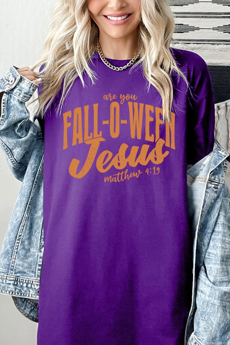 5000P-E3143 Are You Fall O Ween Jesus Plus Heavy Cotton Tee $12.75