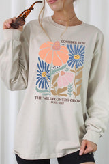 UL240P-E3067 Consider the Wildflowers Plus Long Sleeve Tee $17