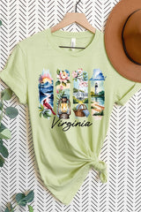 US3001-E3061VA Virginia State Brushstroke Graphic Tee $12.5