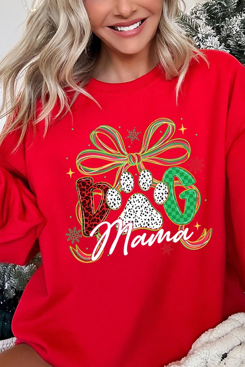 UL180-E3194 Dog Mama Christmas Paw Graphic Sweatshirt $20
