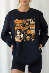 UL240-E3084 Halloween collage Graphic Long Sleeve Tee $13.75