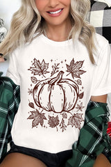 US3001P-E3162 Fall Pumpkin Graphic Plus Tee $16