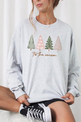 UL240P-E3218 Rustic Christmas Trees Graphic Plus Long Sleeve Tee $17