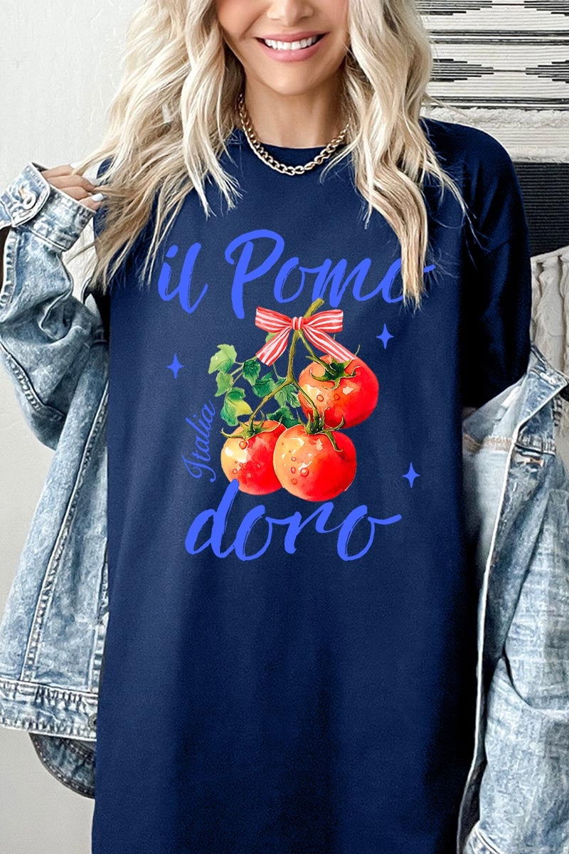 5000P-E3070 Il Pomodoro Tomato Graphic Plus Heavy Cotton Tee $12.75