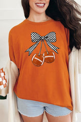 5000-E3055 Football Cherries Graphic Heavy Cotton Tee $9