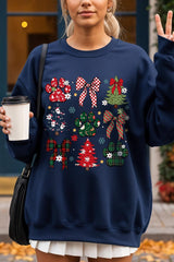 UL180P-E3195 Christmas Bow Paw Graphic Plus Sweatshirt $25