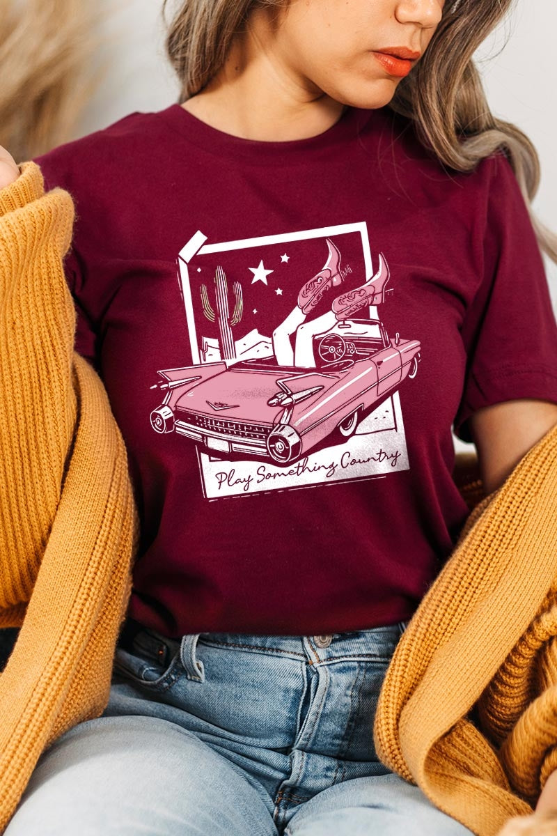 US3001-E3098 Play Something Country Graphic Tee $12.5