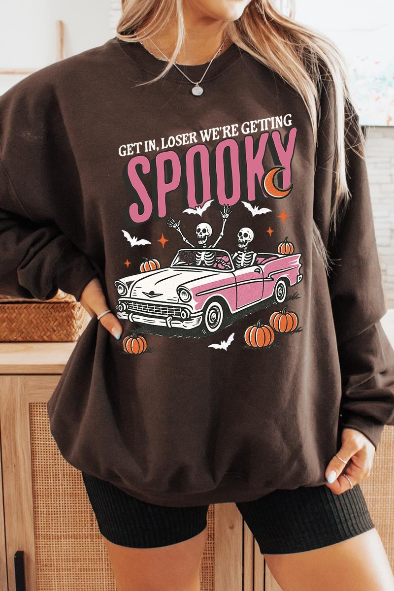 UL180P-E3142 Spooky Skeleton Graphic Plus Sweatshirt $25