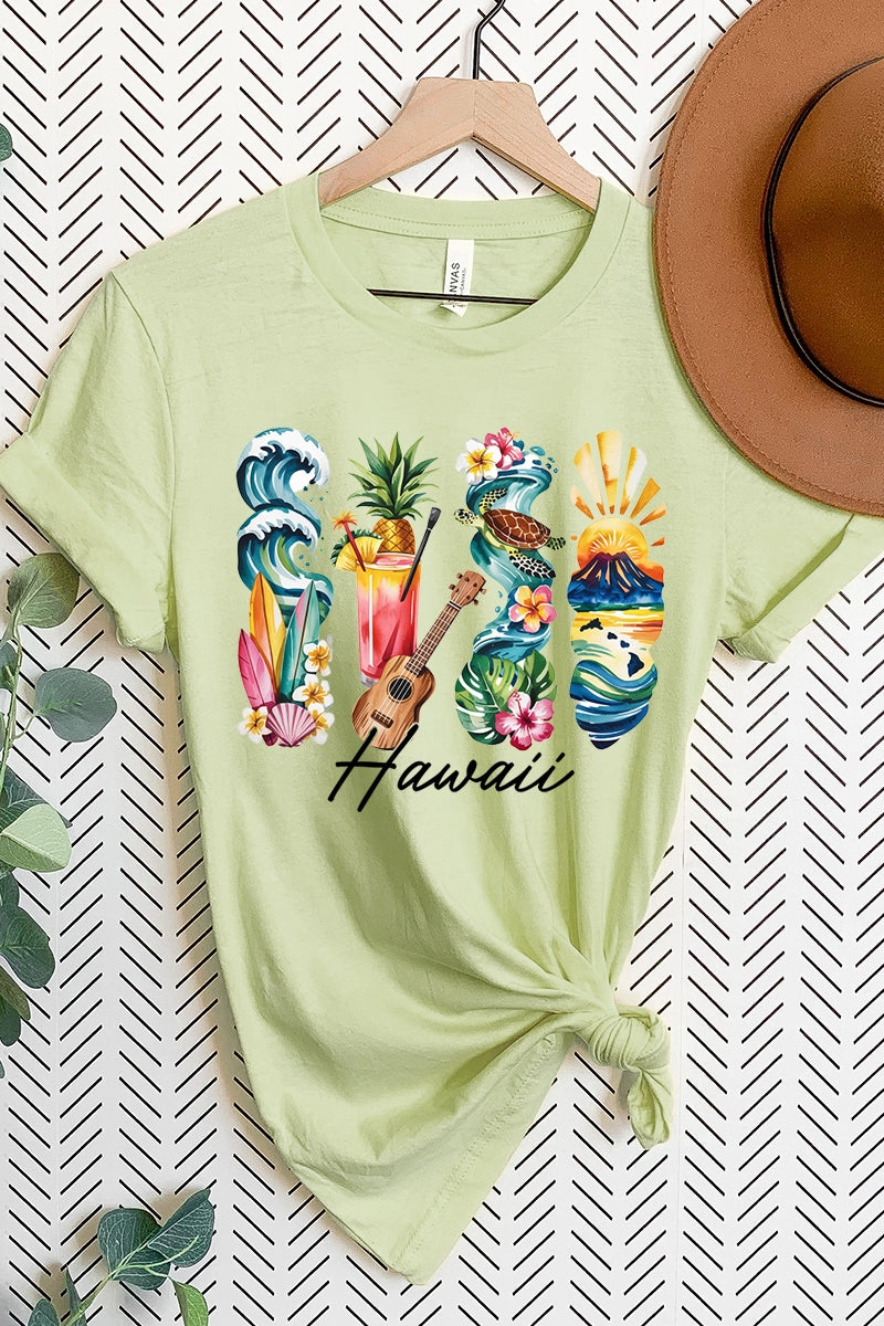 US3001-E3061HI Hawaii State Brushstroke Graphic Tee $12.5