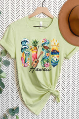 US3001P-E3061HI Hawaii State Brushstroke Graphic Plus Tee $16