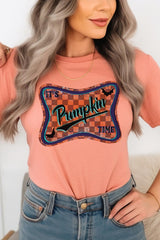 US3001P-E3144 Itu2019s pumpkin time Graphic Plus Tee $16