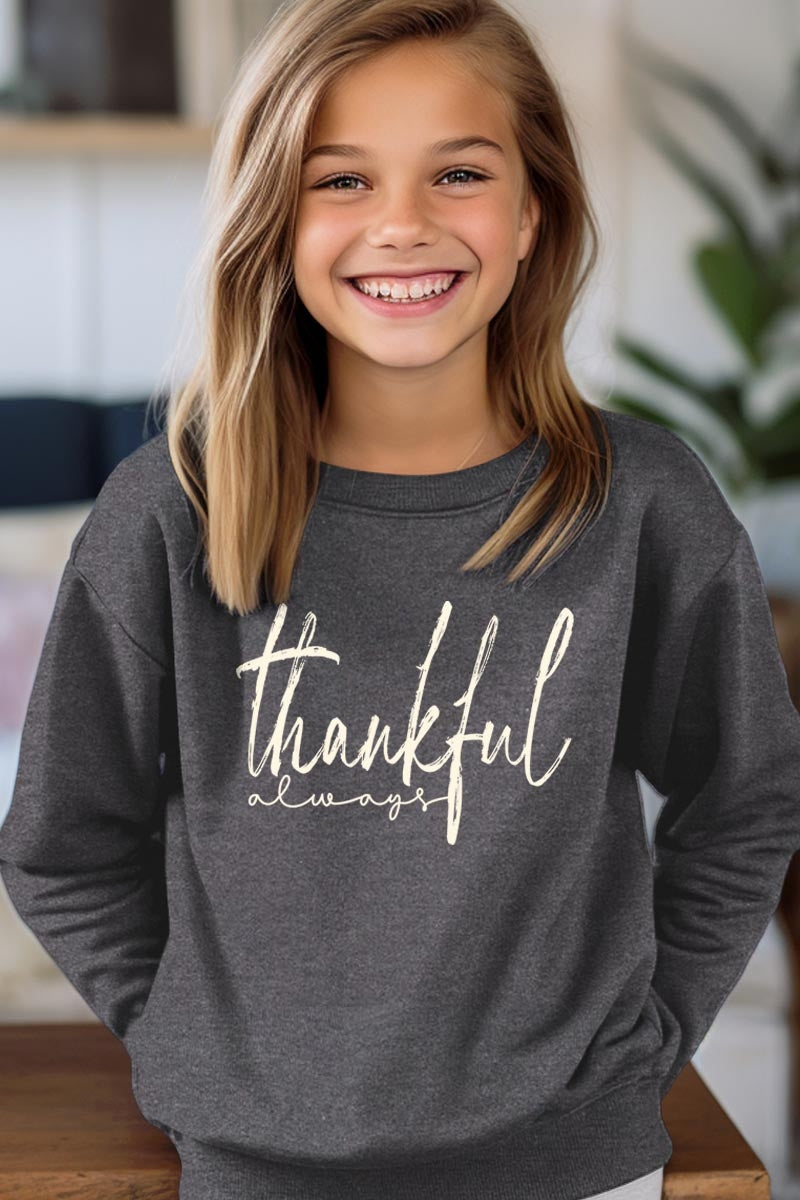UL180B-E3170Z Thankful Kids Graphic Sweatshirt $20