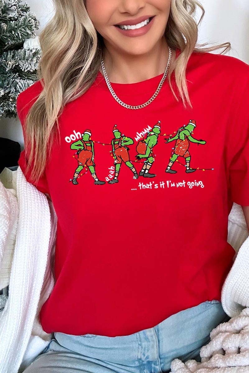US3001-E3203 Grinch Dance Funny Christmas Graphic Tee $12.5