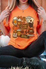 US3001-E3119 Retro Fall Collage Graphic Tee $12.5