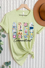 US3001-E3061CT Connecticut State Brushstroke Graphic Tee $12.5