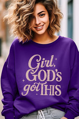 UL180P-E3102 Girl, Godu2019s Got This Graphic Plus Sweatshirt $25