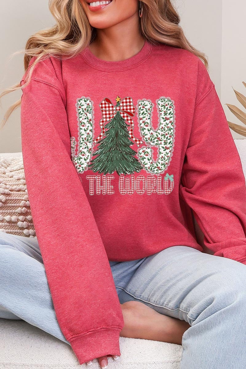 UL190-E3213 Joy to the World Graphic Sweatshirt $20