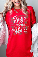 5000-E3221 Joy to the World Christmas Graphic Heavy Cotton Tee $9