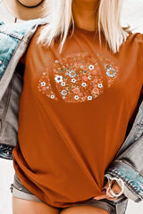 US3001P-E3133 Floral Football Graphic Plus Tee $16