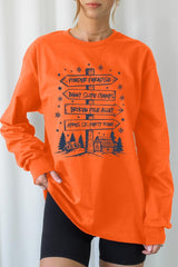 UL240-E3189 Ski Lodge Signs Graphic Long Sleeve Tee $13.75