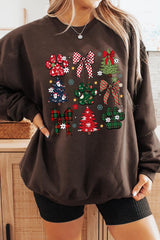 UL180P-E3195 Christmas Bow Paw Graphic Plus Sweatshirt $25