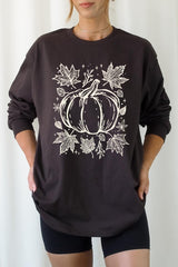 UL240-E3162 Fall Pumpkin Graphic Long Sleeve Tee $13.75