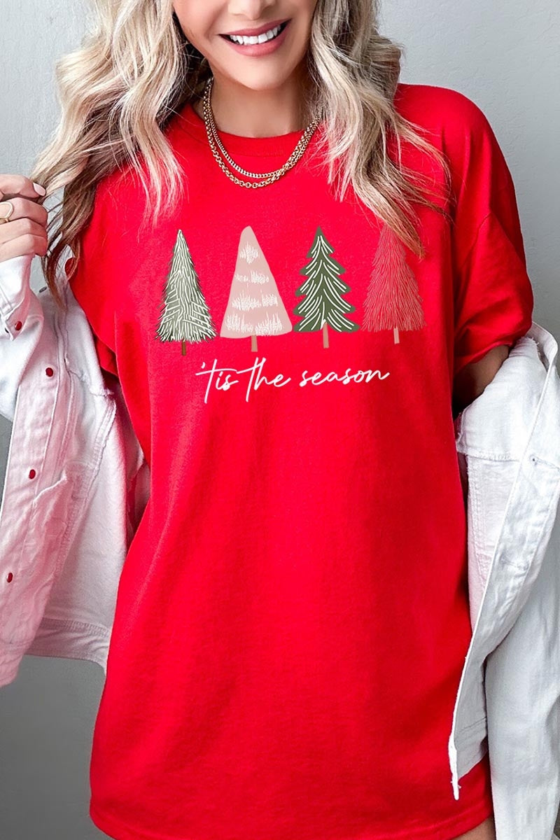 5000-E3218 Rustic Christmas Trees Graphic Heavy Cotton Tee $9