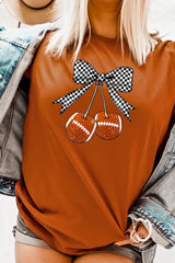 US3001P-E3055 Football Cherries Graphic Plus Tee $16