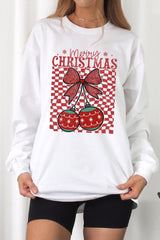 UL240-E3196 Cherry Ornament Christmas Graphic Long Sleeve Tee $13.75