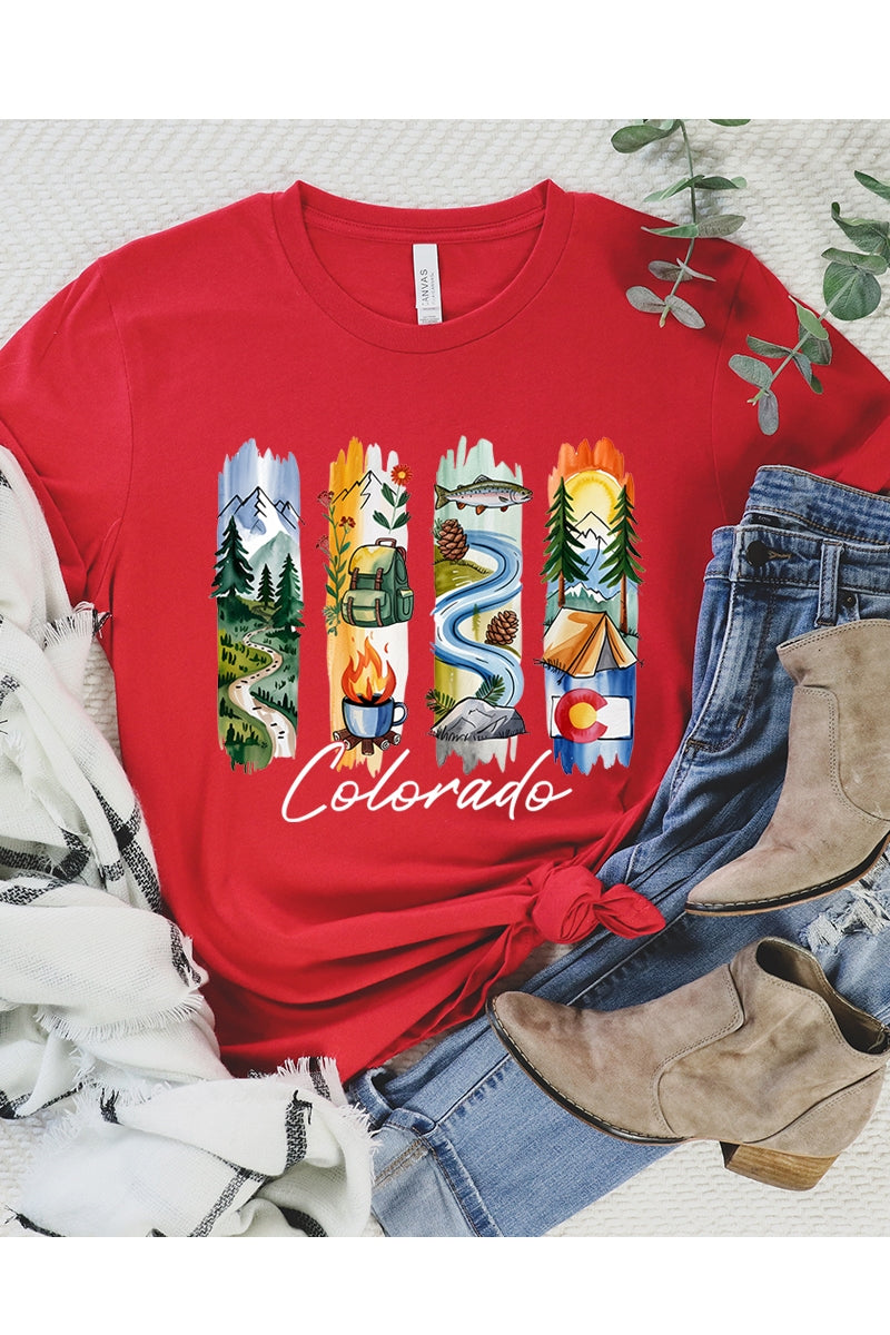 US3001P-E3061CO Colorado State Brushstroke Graphic Plus Tee $16