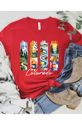 US3001-E3061CO Colorado State Brushstroke Graphic Tee $12.5