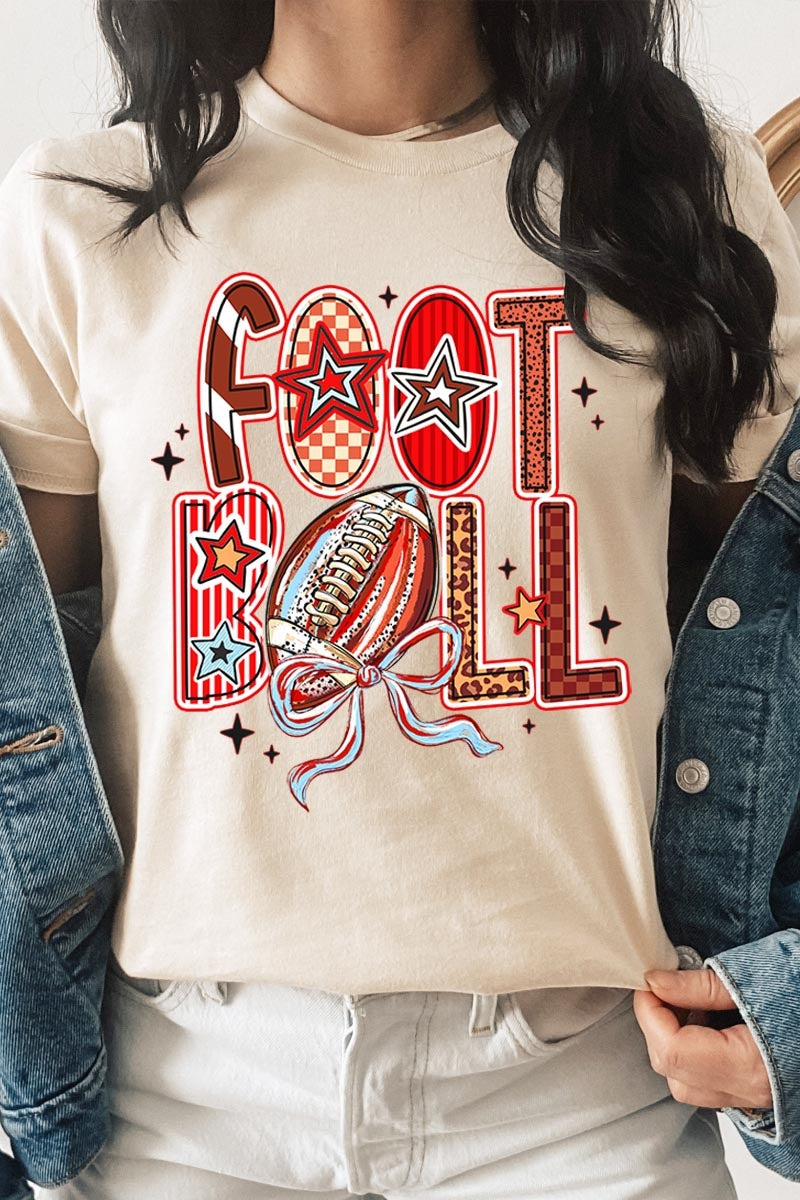 US3001P-E3053 Brushstroke Football Graphic Plus Tee $16