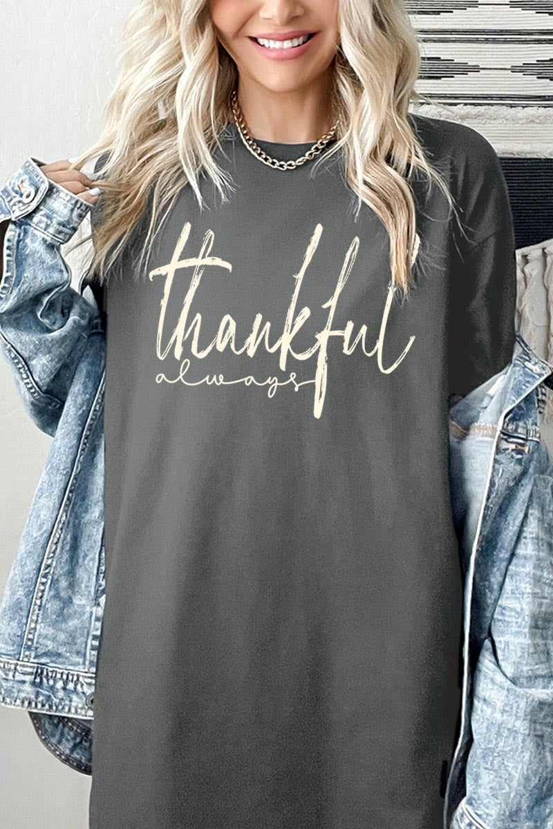 5000-E3170 Thankful Graphic Heavy Cotton Tee $9