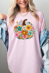 5000P-E3118 Floral Pumpkin Graphic Plus Heavy Cotton Tee $12.75