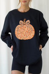 UL240-E3135 Floral Fall Pumpkin Graphic Long Sleeve Tee $13.75
