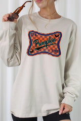 UL240-E3144 Itu2019s pumpkin time Graphic Long Sleeve Tee $13.75