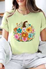 US3001P-E3118 Floral Pumpkin Graphic Plus Tee $16