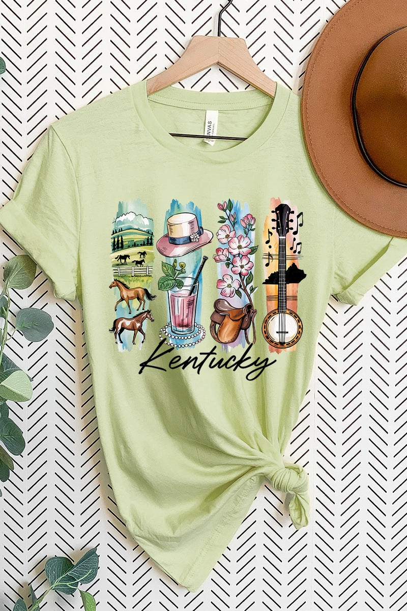 US3001P-E3061KY Kentucky State Brushstroke Graphic Plus Tee $16