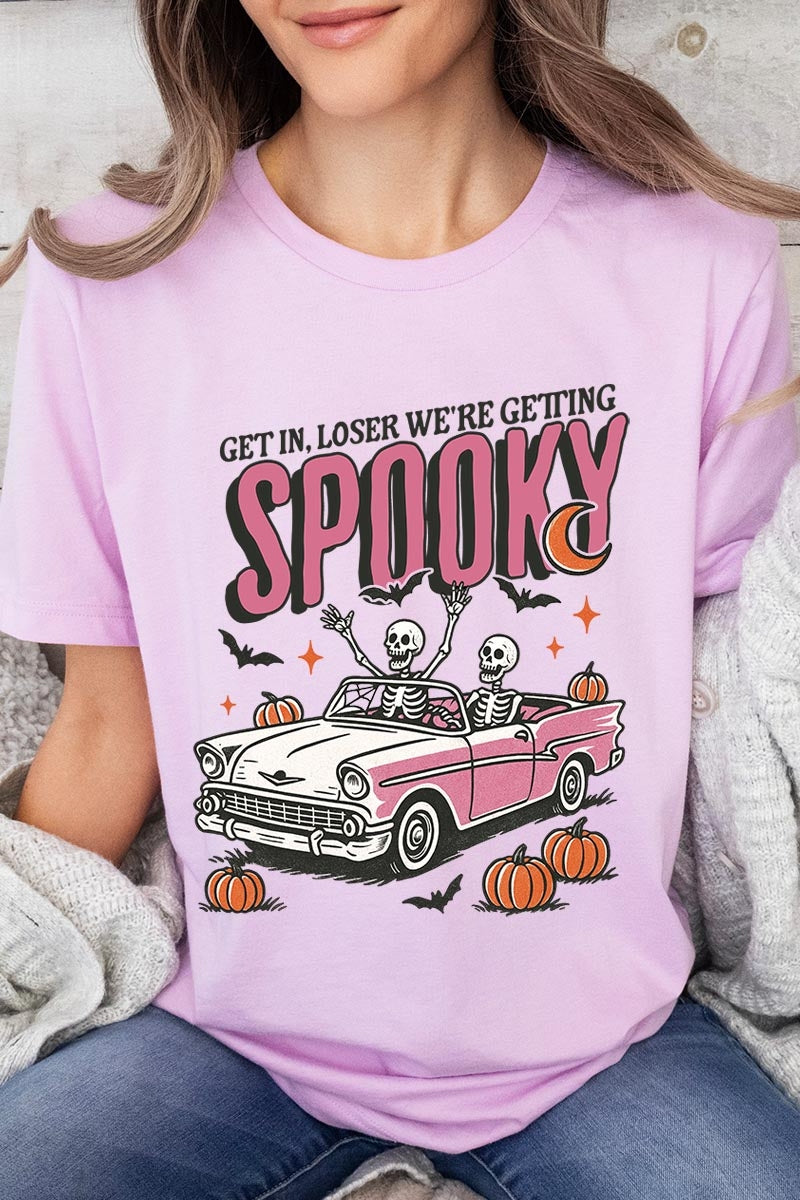 US3001-E3142 Spooky Skeleton Graphic Tee $12.5