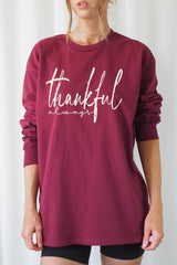UL240P-E3170 Thankful Graphic Plus Long Sleeve Tee $17
