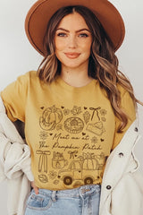 US3001P-E3163 Pumpkin Patch Doodle Graphic Plus Tee $16