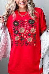 5000P-E3178 Fall Floral Garden Graphic Plus Heavy Cotton Tee $12.75