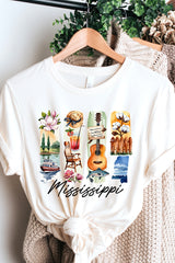 US3001P-E3061MS Mississippi State Brushstroke Graphic Plus Tee $16