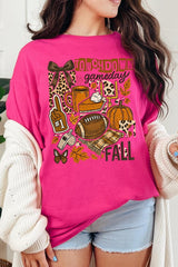 5000P-E3134 Fall Football Collage Plus Heavy Cotton Tee $12.75