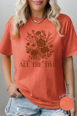 5000P-E3116 God Is Good Floral Graphic Plus Heavy Cotton Tee $12.75