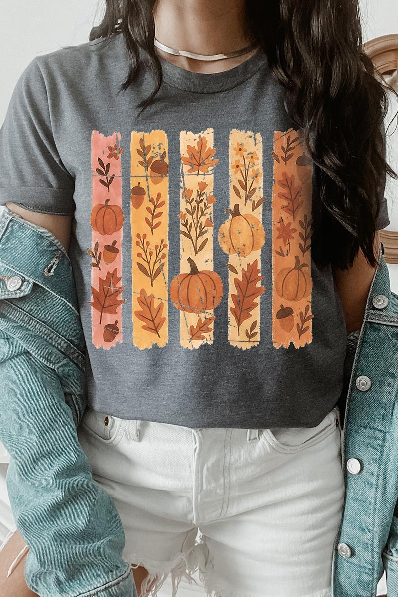 US3001P-E3110 Brushstroke Boho Fall Graphic Plus Tee $16