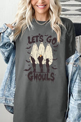 5000P-E3160 Letu2019s Go Ghouls Ghost Graphic Plus Heavy Cotton Tee $12.75