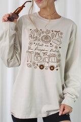 UL240-E3163 Pumpkin Patch Doodle Graphic Long Sleeve Tee $13.75